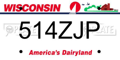 514ZJP Wisconsin License Plate