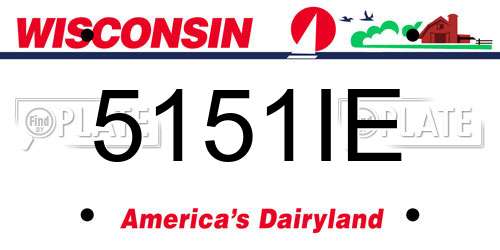 5151IE Wisconsin License Plate