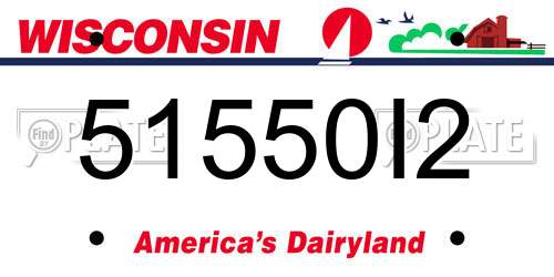 51550I2 Wisconsin License Plate