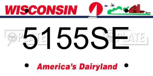 5155SE Wisconsin License Plate