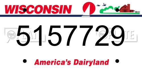 5157729 Wisconsin License Plate