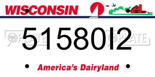 51580I2 Wisconsin License Plate