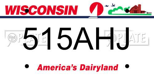 515AHJ Wisconsin License Plate