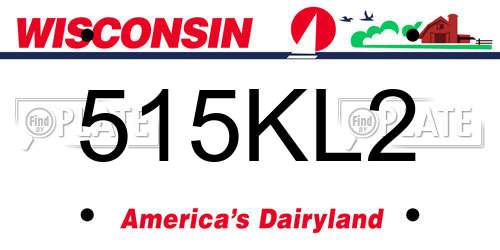 515KL2 Wisconsin License Plate