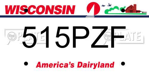 515PZF Wisconsin License Plate