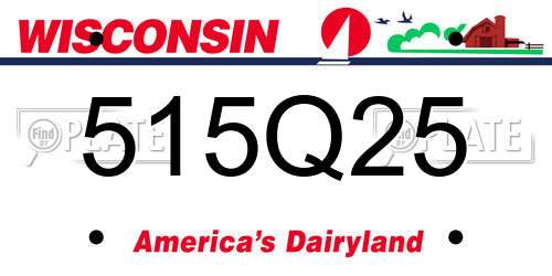 515Q25 Wisconsin License Plate