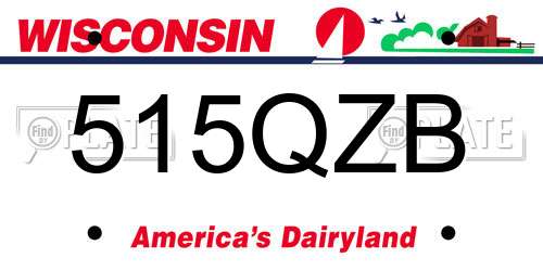 515QZB Wisconsin License Plate