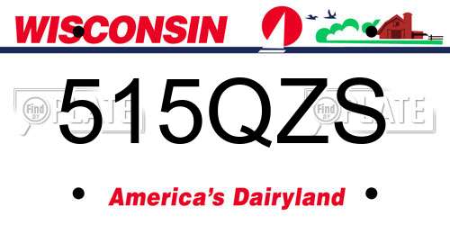 515QZS Wisconsin License Plate