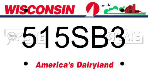 515SB3 Wisconsin License Plate
