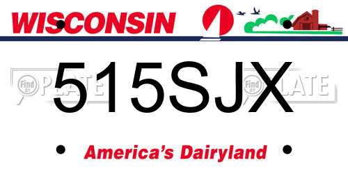 515SJX Wisconsin License Plate