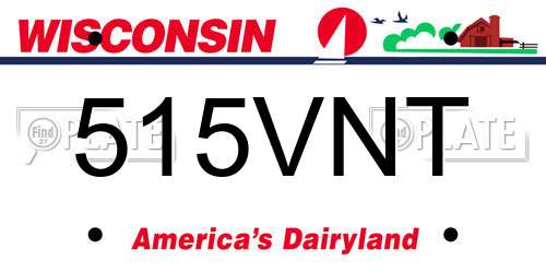 515VNT Wisconsin License Plate
