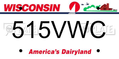 515VWC Wisconsin License Plate