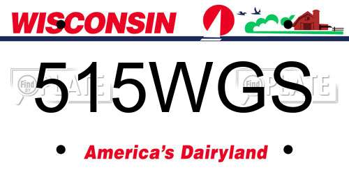 515WGS Wisconsin License Plate