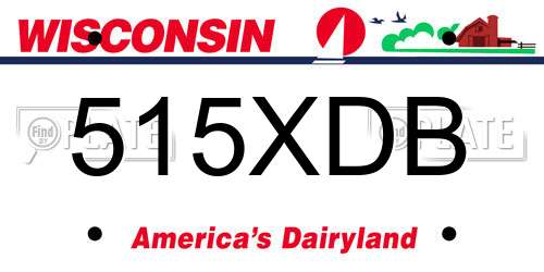 515XDB Wisconsin License Plate