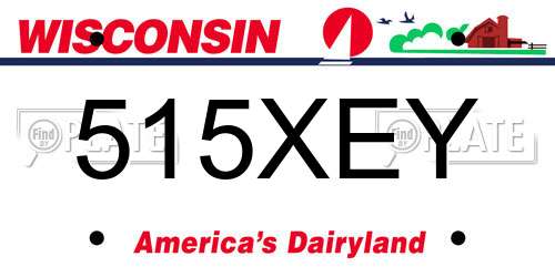 515XEY Wisconsin License Plate