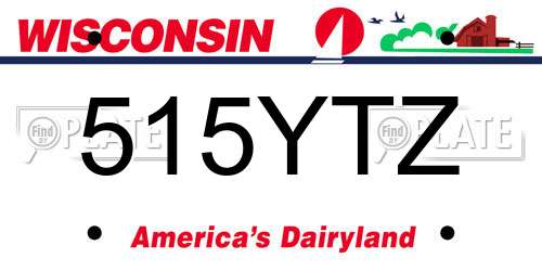 515YTZ Wisconsin License Plate