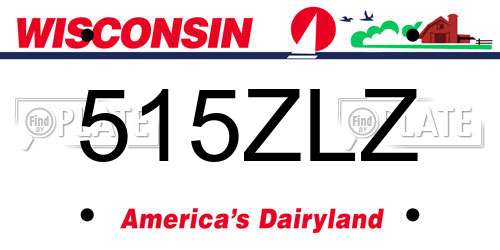 515ZLZ Wisconsin License Plate