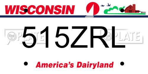 515ZRL Wisconsin License Plate