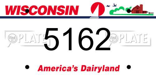 5162 Wisconsin License Plate