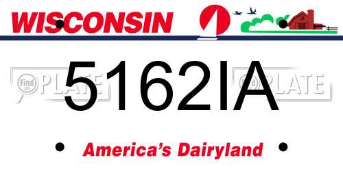 5162IA Wisconsin License Plate