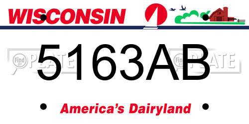 5163AB Wisconsin License Plate