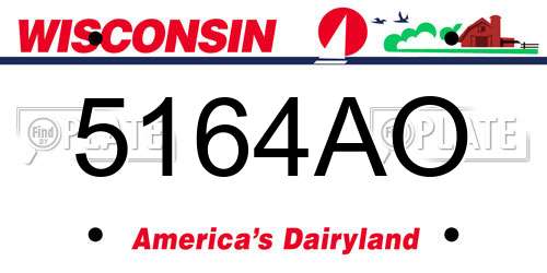 5164AO Wisconsin License Plate