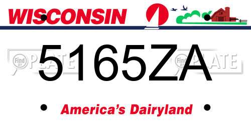 5165ZA Wisconsin License Plate
