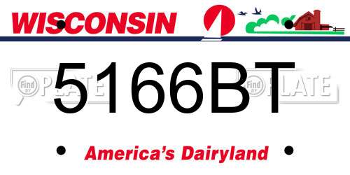 5166BT Wisconsin License Plate