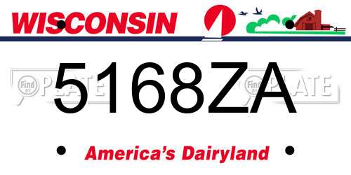 5168ZA Wisconsin License Plate