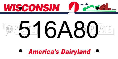 516A80 Wisconsin License Plate