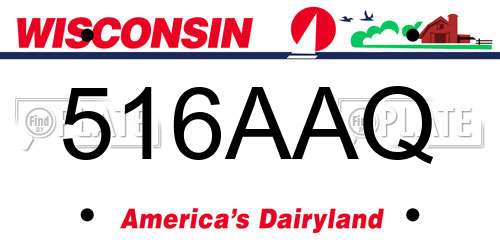 516AAQ Wisconsin License Plate