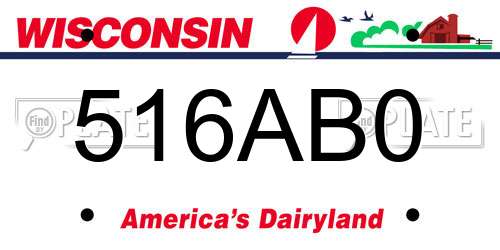 516AB0 Wisconsin License Plate
