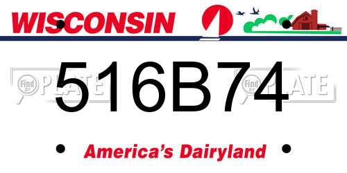 516B74 Wisconsin License Plate
