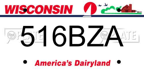 516BZA Wisconsin License Plate
