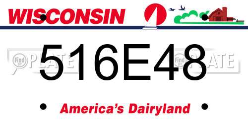 516E48 Wisconsin License Plate