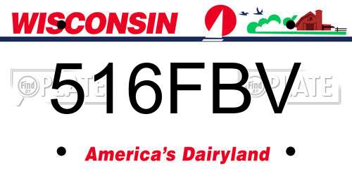516FBV Wisconsin License Plate