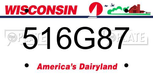516G87 Wisconsin License Plate