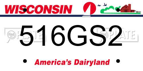 516GS2 Wisconsin License Plate