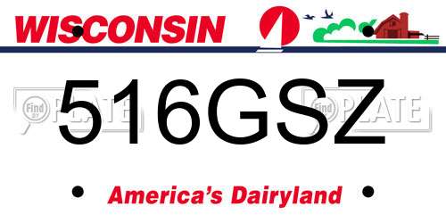 516GSZ Wisconsin License Plate