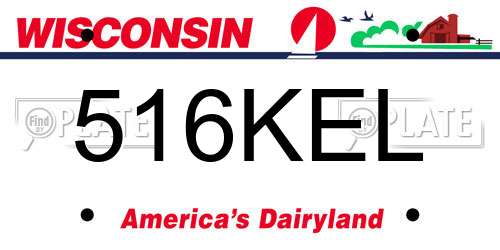 516KEL Wisconsin License Plate