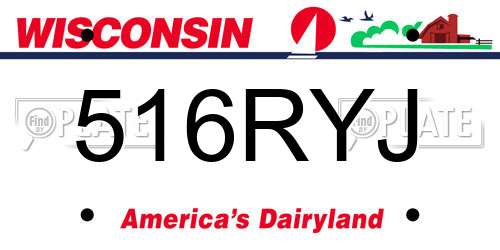 516RYJ Wisconsin License Plate
