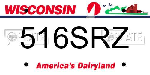 516SRZ Wisconsin License Plate