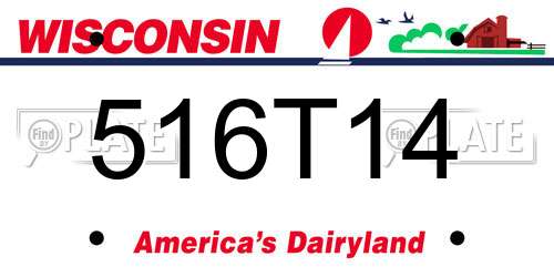 516T14 Wisconsin License Plate
