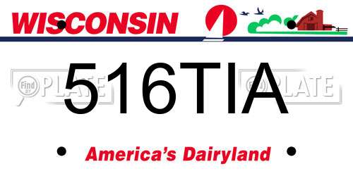 516TIA Wisconsin License Plate