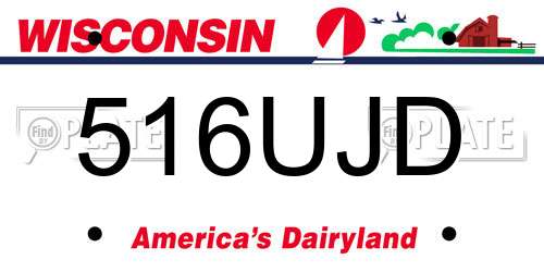 516UJD Wisconsin License Plate