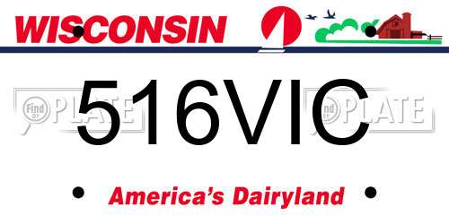 516VIC Wisconsin License Plate