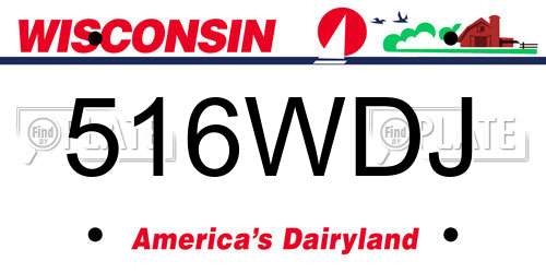 516WDJ Wisconsin License Plate