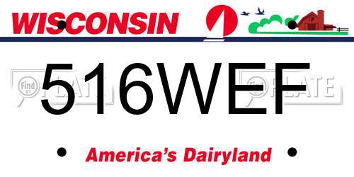 516WEF Wisconsin License Plate
