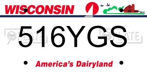 516YGS Wisconsin License Plate