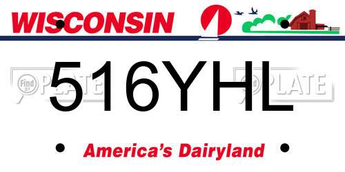 516YHL Wisconsin License Plate